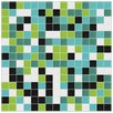 3/4 inch glass mosaic tile blend:   Play It Again Glass Mosaic Tile Blend, CLB-047