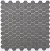 Lyric Unglazed Porcelain Hexagon Mosaic Tile in Charcoal Gray