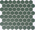 Climb Green Hexagon, Lyric Glazed Porcelain Mosaic Tiles