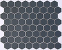 Jet Black Matte Hexagon, Lyric Retro Glazed Porcelain Mosaic Tiles
