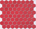 Kiss Red Hexagon, Lyric Retro Glazed Porcelain Mosaic Tiles
