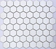 Pure White Hexagon, Lyric Glazed Porcelain Mosaic Tiles