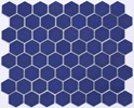 Cobalt Blue Hexagon, Lyric Glazed Porcelain Mosaic Tiles
