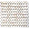 Lounge - Cream White Blend Lyric Wafer Glazed Penny Round Tiles