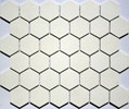 2 inch Lyric Unglazed Porcelain Hexagon Tile in Ivory