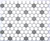 Lyric Building Basics Satin Glazed Hexagon Tiles - Lead Gray & White Polka Dot