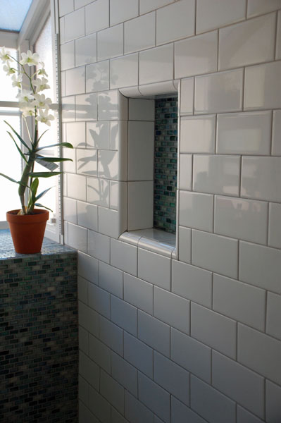 Residential Shower Surround in Lyric Subway Tile