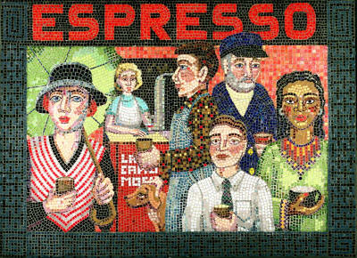 Espresso Mosaic by Sandra and Carl Bryant of Showcase Mosaics