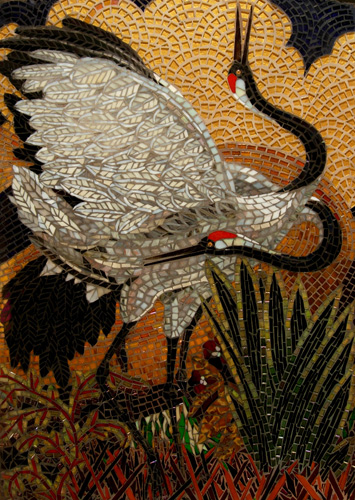 Manchurian Cranes by Sandra and Carl Bryant of Showcase Mosaics