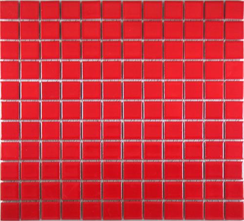 Flame Red 1 x 1 Glazed Porcelain Mosaic Tile