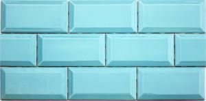 Aqua Blue Bevelled 3 x 6 Subway Tile from the Lyric Revival Series at Mosaic Tile Supplies