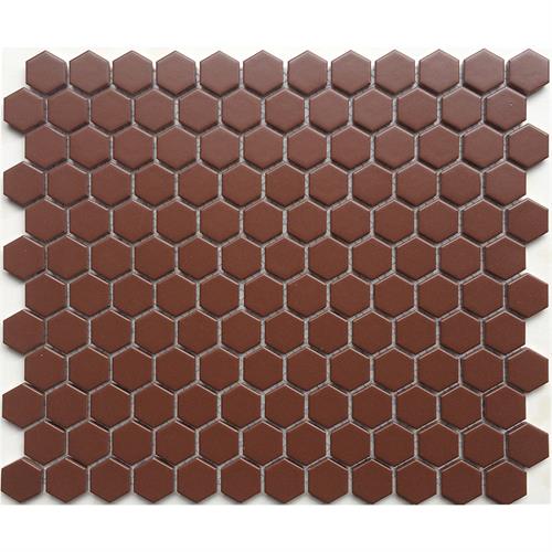 Satin Dark Brown Hex Tile
