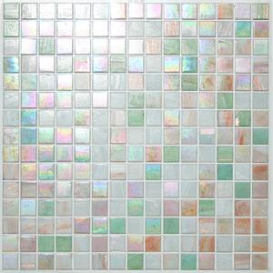 Coral, Mint & White Iridescent Glass Mosaic Tile Blend - Coral Springs