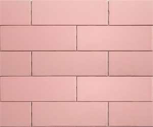Pink Mid-Century Modern 2 x 6 Subway Tile from the Lyric Revival Series 
