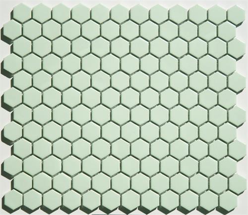 1 inch Satin Glazed Mint Green Hexagon Tile