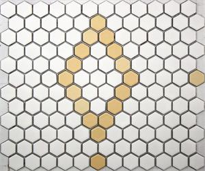 Lyric Hex Pattern -Diamond and Dot in Yellow and White