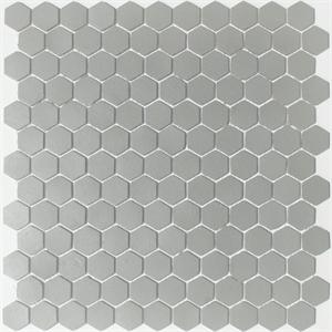 Historically accurate rectified porcelain gray hex tile