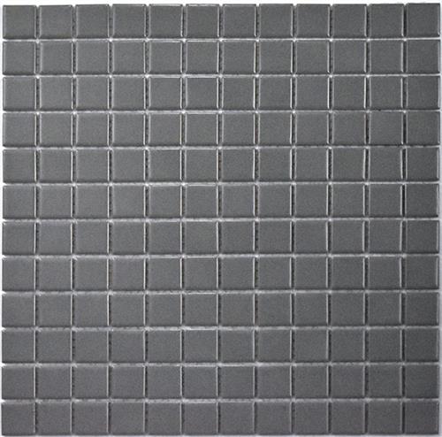 1 x 1 Porcelain Mosaic Tile in Lead Gray