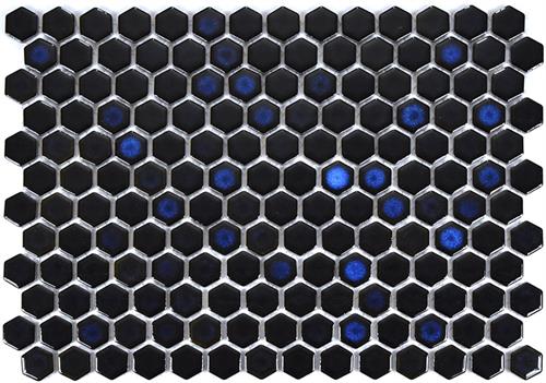 Black & Blue Hex Tiles