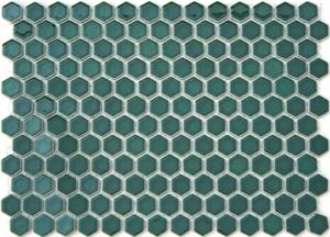 Forest Green Hexagon Tile from the Lyric Retro Glazed Porcelain Tile Collection