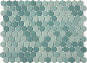 1" Matte Herbal Green hexagon tile for floor and walls