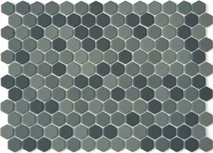 Lyric Retro Hex Tile in Anchor Gray