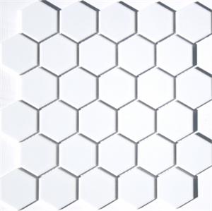 Seek White Satin Glazed 2 inch Porcelain Hex Tile