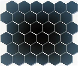 Lyric Satin Glazed Porcelain 2 x 2 Mosaic Hexagon Tile in Coal Black