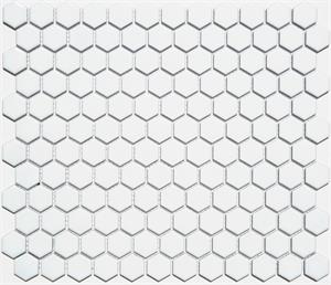 Lyric Modern Mosaics Penny Tiles in Ice White