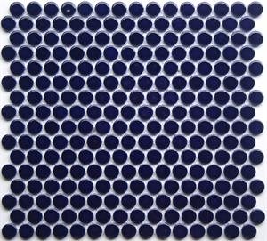 Midnight Blue Penny Tile from the Lyric Modern Mosaics Collection