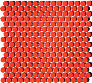 Orange Penny Tile from the Lyric Modern Mosaics Collection