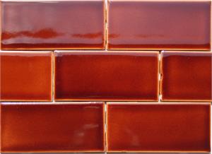 Handmade in the U.S. Ceramic Subway tile in Walnut Brown