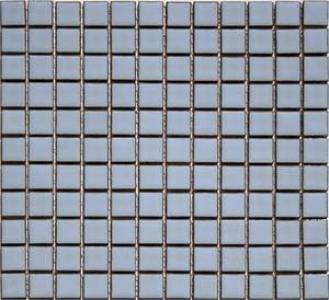 Glazed 1 x 1 Porcelain Mosaic Tiles in Stroll Gray