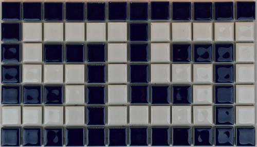 Custom Blue & White Greek Key Tile Border