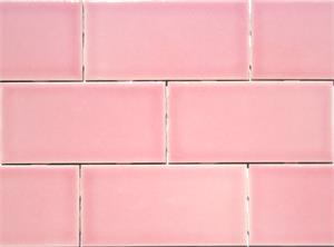 Bright Pink Mid-Century 3 x 6 Subway Tile from the Lyric Revival Series at Mosaic Tile Supplies