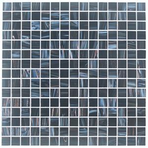 Aura Aventurine Black Metallic Glass Mosaic Tile - Obsidian