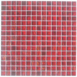 Aura Aventurine Red Transparent Metallic Glass Mosaic Tile - Rio
