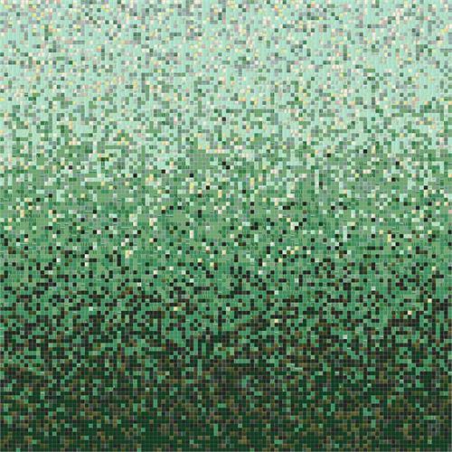 Pale Mint to Deep Grass Green Iridescent Glass Mosaic Tile Gradient