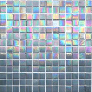 Iridescent Glass Mosaic Tile - Sunset Strip Silver - Kaleidoscope ColorGlitz