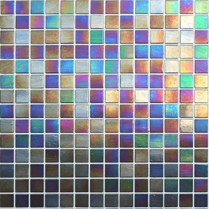 Iridescent Glass Mosaic Tile - Emmy Award Amber - Kaleidoscope ColorGlitz