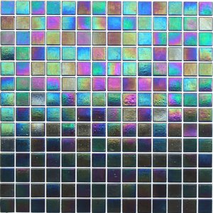 Iridescent Glass Mosaic Tile - Big Time Black - Kaleidoscope ColorGlitz
