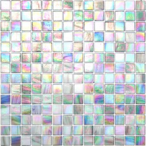 Iridescent Glass Mosaic Tile - Screenplay Gray- Kaleidoscope ColorGlitz