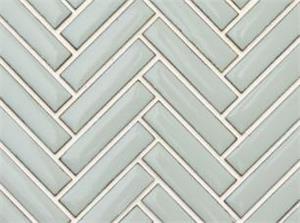 Putty Gray Gloss 3/8 x 2 inch herringbone tile