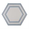 Lyric Grounded Collection 8 x 9 Deco Hexagon Floor Tile - Blue & White