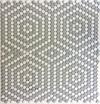 White & Blue Gray Repeating Penny Tile Pattern - Bullseye