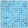 Variegated Blue Glass Mosaic Tile - Blue Hawaii - Kaleidoscope ColorSwirl Glass Tile