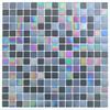 Iridescent / Gloss Black Glass Mosaic Tile Blend