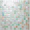Coral, Mint & White Iridescent Glass Mosaic Tile Blend - Coral Springs