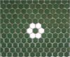 White & Forest Green Rosette Hex Tile Pattern