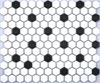 Lyric Building Basics Satin Glazed Hexagon Tiles - Graphite Black & White Polka Dot